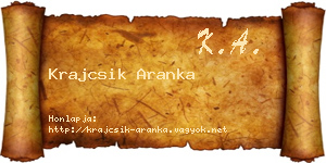 Krajcsik Aranka névjegykártya