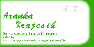 aranka krajcsik business card